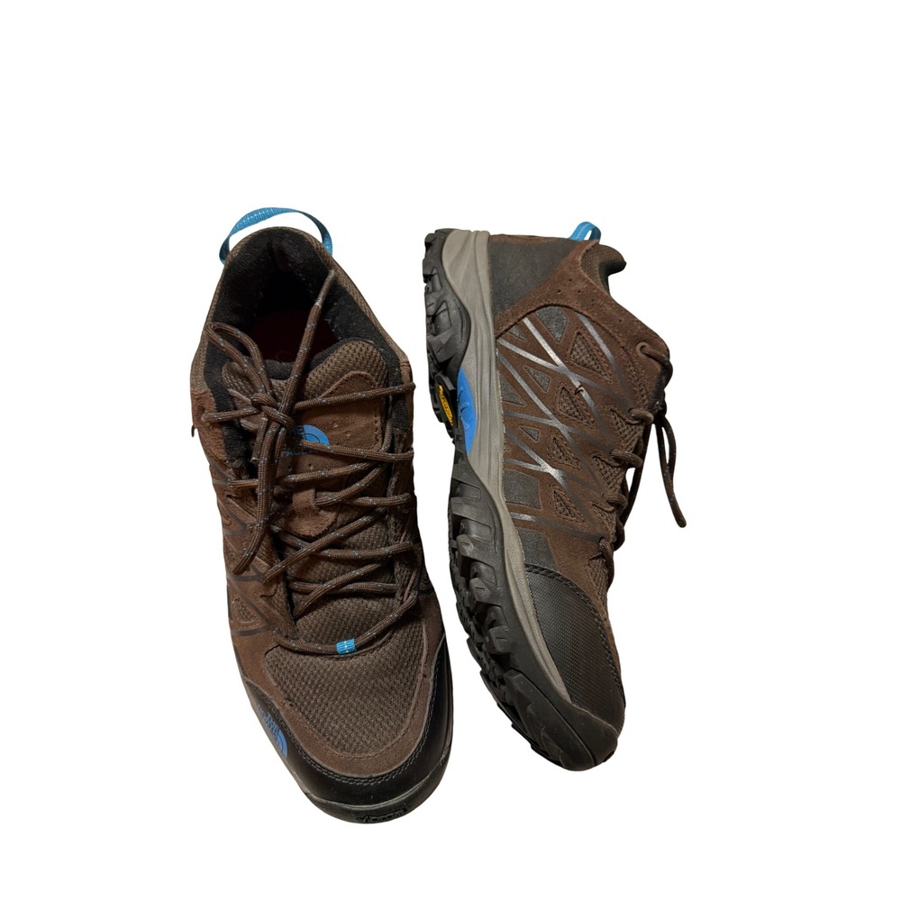 The North Face Storm III Waterproof Hiking Shoes Size 11 Women Brown Blue Tie